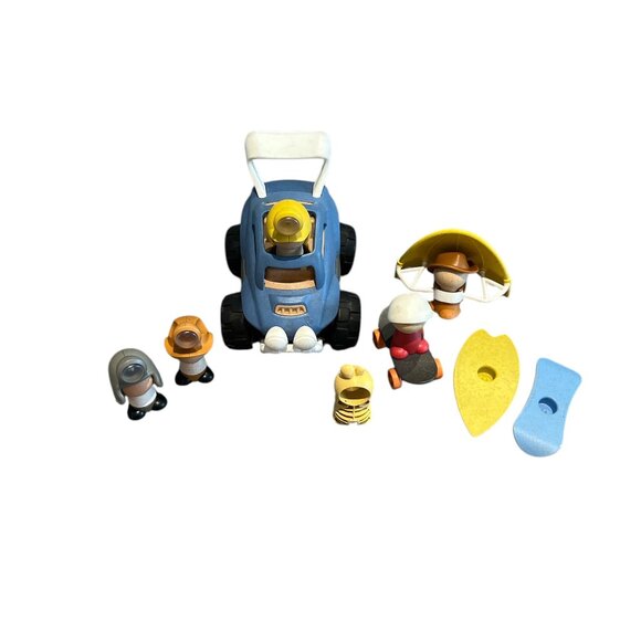 SPRIG Lot of Toys Blue Car Paraglider Skateboarder 6 Little People - Picture 3 of 10